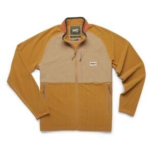 Howler Bros Talisman Fleece Zip Up Jacket Men's Large Tan Yellow Outdoor Preppy